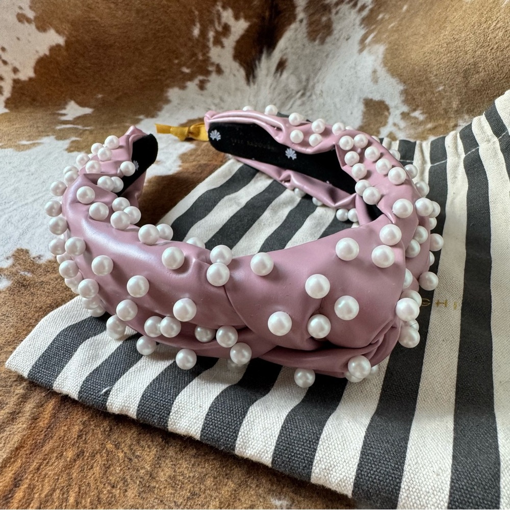 Lele Sadoughi Pearl Pink Knot Headband - Picture 4 of 8